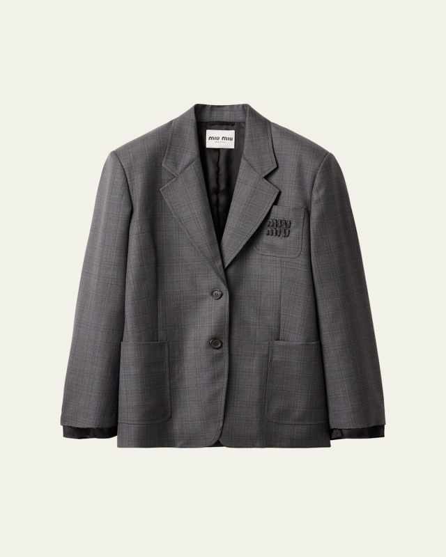 Long-Sleeve Oversized Blazer Jacket